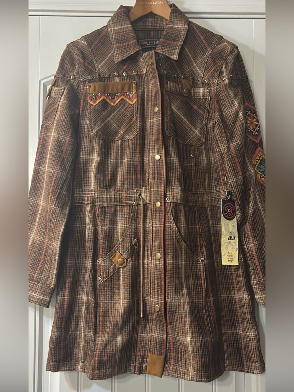 Double D Ranch Wapiti Valley field Jacket beaded embroidered deer RTL $495 S new - Picture 5 of 11